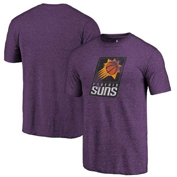 Phoenix Suns Purple Distressed Logo Fanatics Branded Tri-Blend T-Shirt,We sell and wholesale Phoenix Suns Purple Distressed Logo Fanatics Branded Tri-Blend T-Shirt on line form chian!